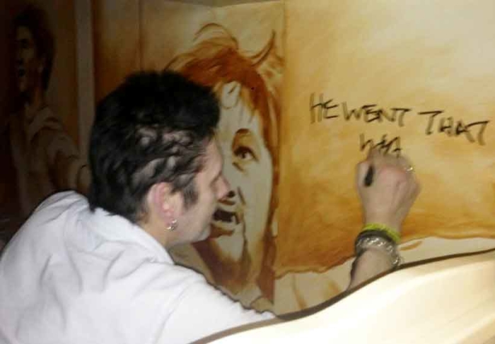 Shane MacGowan signing Mural
